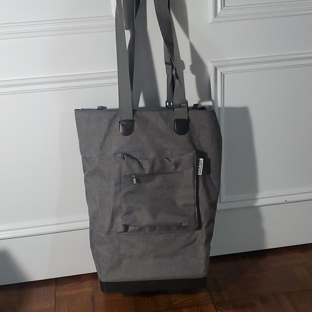 Kitchen Stuff Plus Heather Grey Two Wheeler Shopping Cart